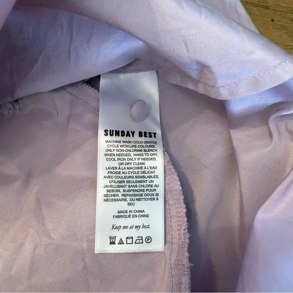 Aritzia Sunday Best Lilac Alice Taffeta Oversized Babydoll Dress Pockets XXS - Picture 10 of 10